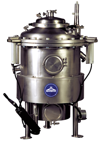 SWECO PharmASep 600mm (PH22) Filter/Dryer allows batch processing of up to 5 kg of solids as well as continuous processing.